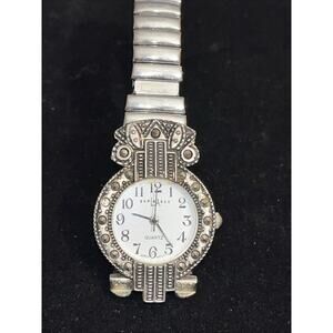 LA Express Women Watch Stainless Steel Silver tone Stretch Vintage Untested